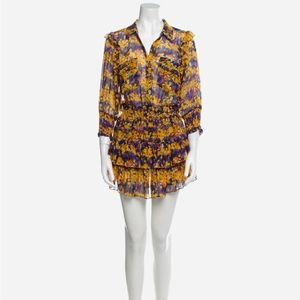 Riona Dress in Purple Yellow Floral MISA Los Angeles